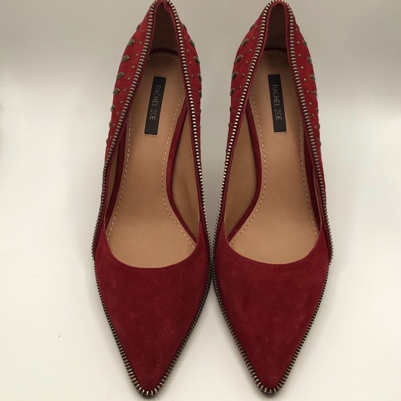 RACHEL ZOE SUEDE “MOTO” STYLE PUMP - Picture 13 of 15